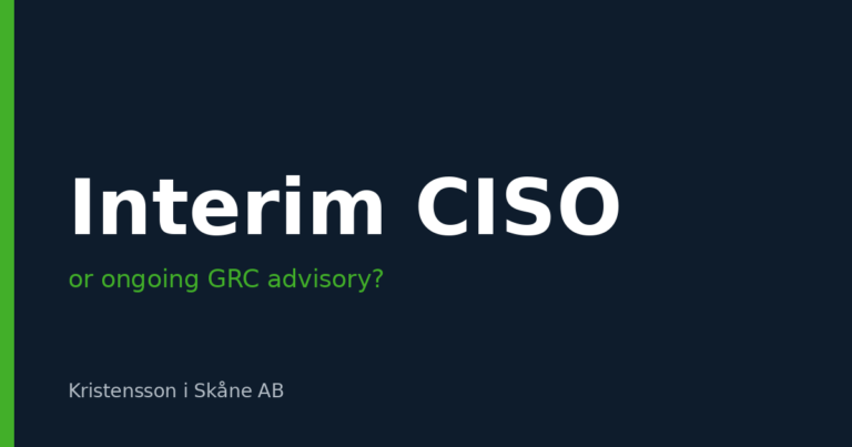 Interim CISO or ongoing GRC advisory