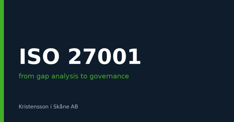 ISO 27001 – from gap analysis to governance
