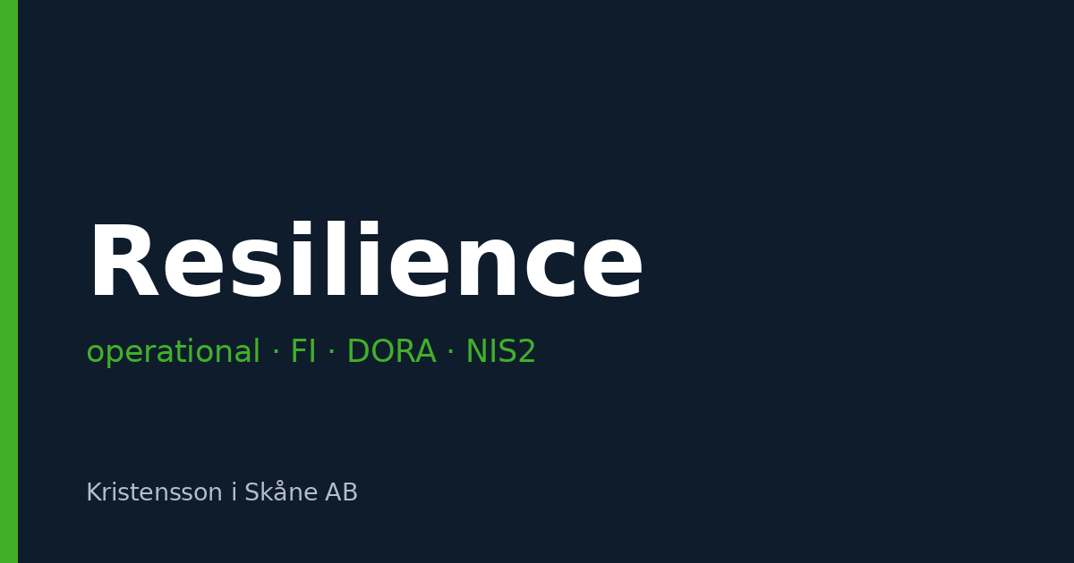 Operational resilience under FI, DORA and NIS2