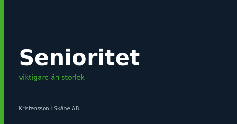 Senioritet är ofta viktigare än leverantörens storlek