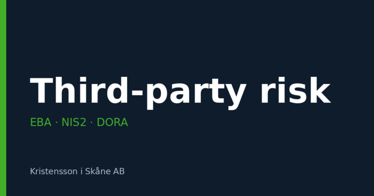 Third-party risk management under EBA, NIS2 and DORA