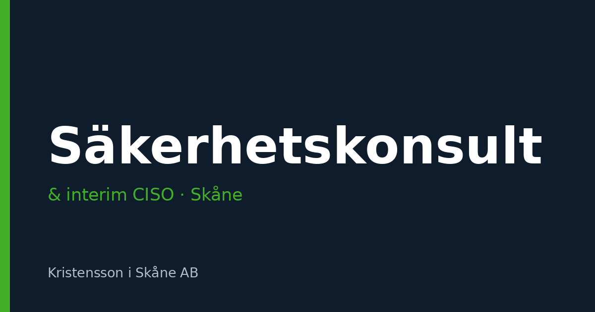 Informationssäkerhetskonsult och interim CISO i Malmö, Lund, Helsingborg och övriga Skåne
