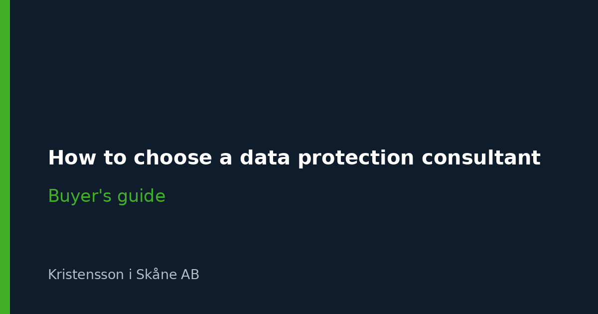 How to choose a data protection consultant