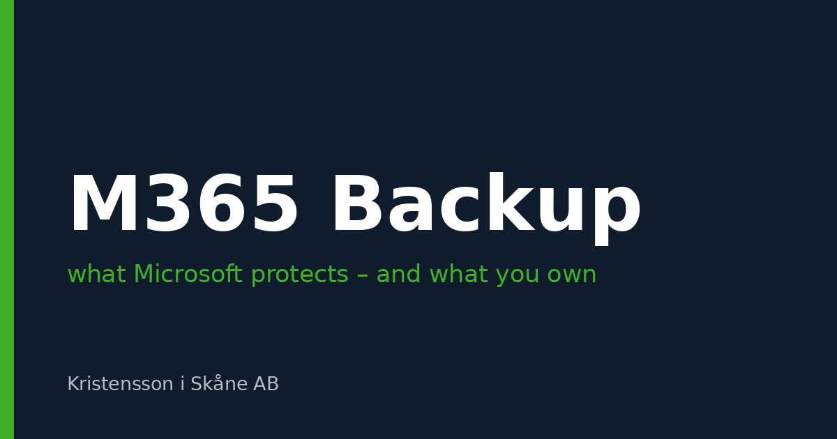 Microsoft 365 backup – what Microsoft protects and what you need to own yourself