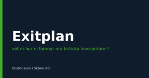 Exitplan för kritiska IT- och SaaS-leverantörer