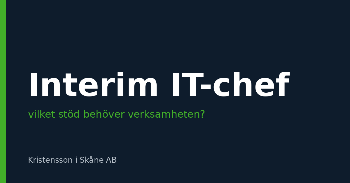 Interim IT-chef eller IT-konsult – vilket stöd behöver verksamheten egentligen?